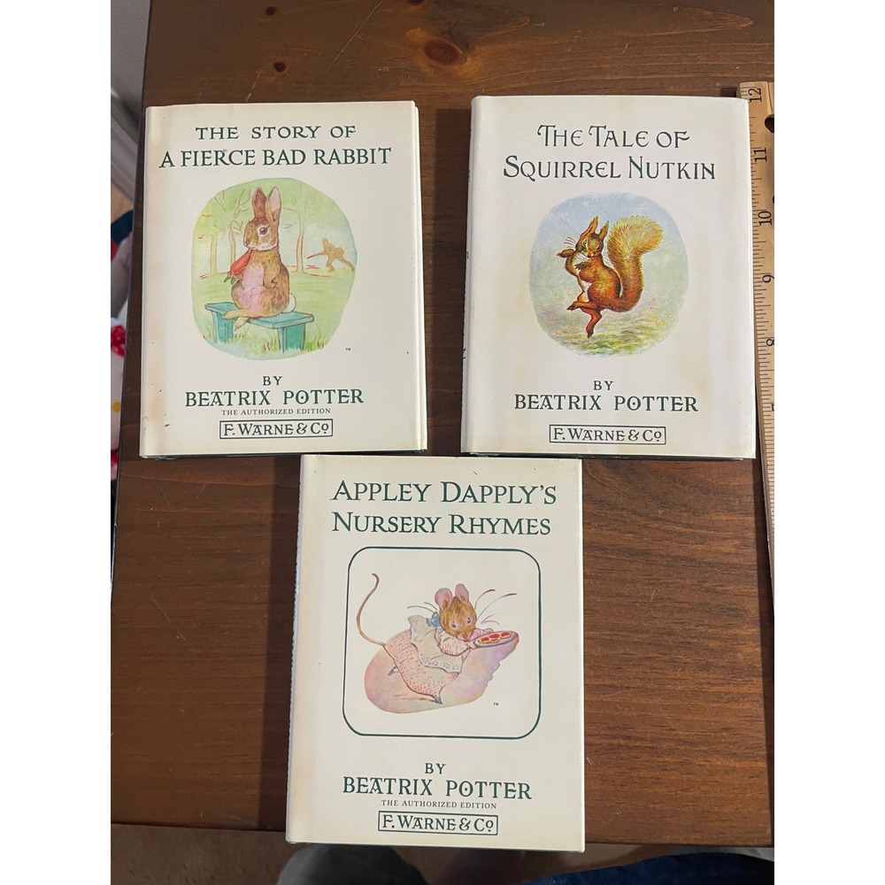 Beatrix Potter 3 Book Set F Warne Co Squirrel Nutkin Fierce Bad Rabbit Nursery
